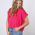 Hadlee Round Neck Top - Magenta