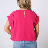 Hadlee Round Neck Top - Magenta