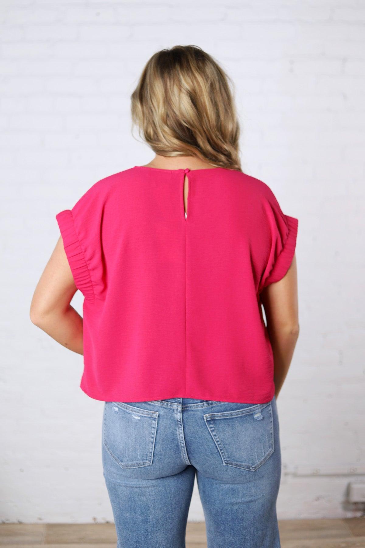 Hadlee Round Neck Top - Magenta