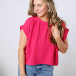 Hadlee Round Neck Top - Magenta FINAL SALE