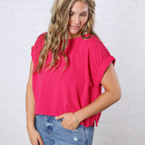 Hadlee Round Neck Top - Magenta FINAL SALE