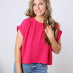 Hadlee Round Neck Top - Magenta
