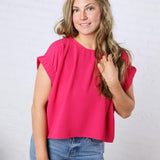 Hadlee Round Neck Top - Magenta