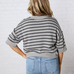 Hadley Drop Shoulder Stripe Top - Navy