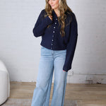 Haisley Button-Up Cardigan - Midnight