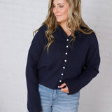 Haisley Button-Up Cardigan - Midnight