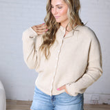 Haisley Button-Up Cardigan - Sand