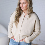 Haisley Button-Up Cardigan - Sand
