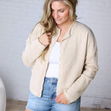 Haisley Button-Up Cardigan - Sand