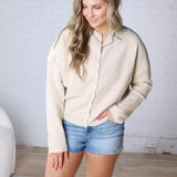 Haisley Button-Up Cardigan - Sand