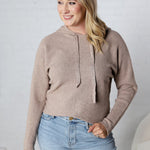 Haisley Hoodie Dolman Sweater - Stone