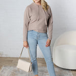 Haisley Hoodie Dolman Sweater - Stone