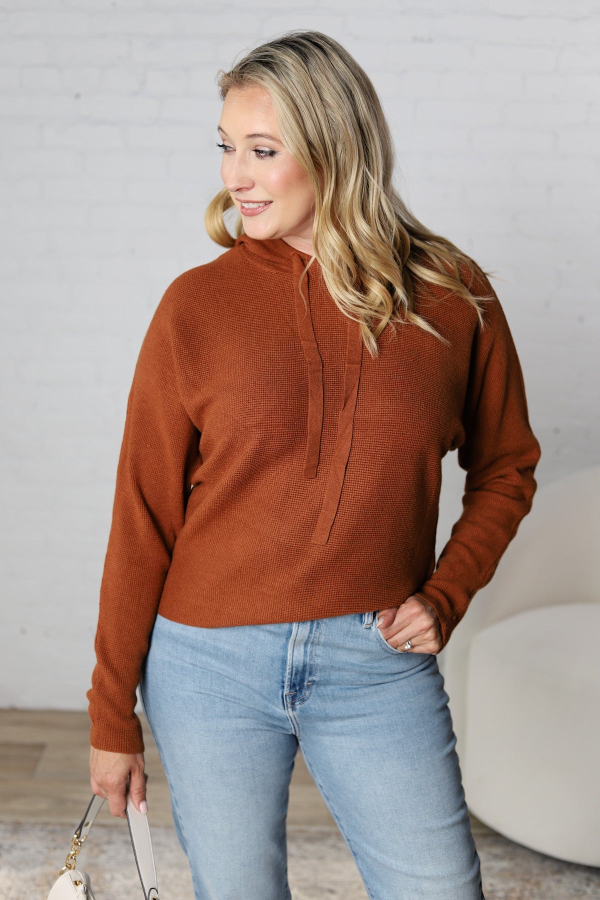 Haisley Hoodie Dolman Sweater - Toffee