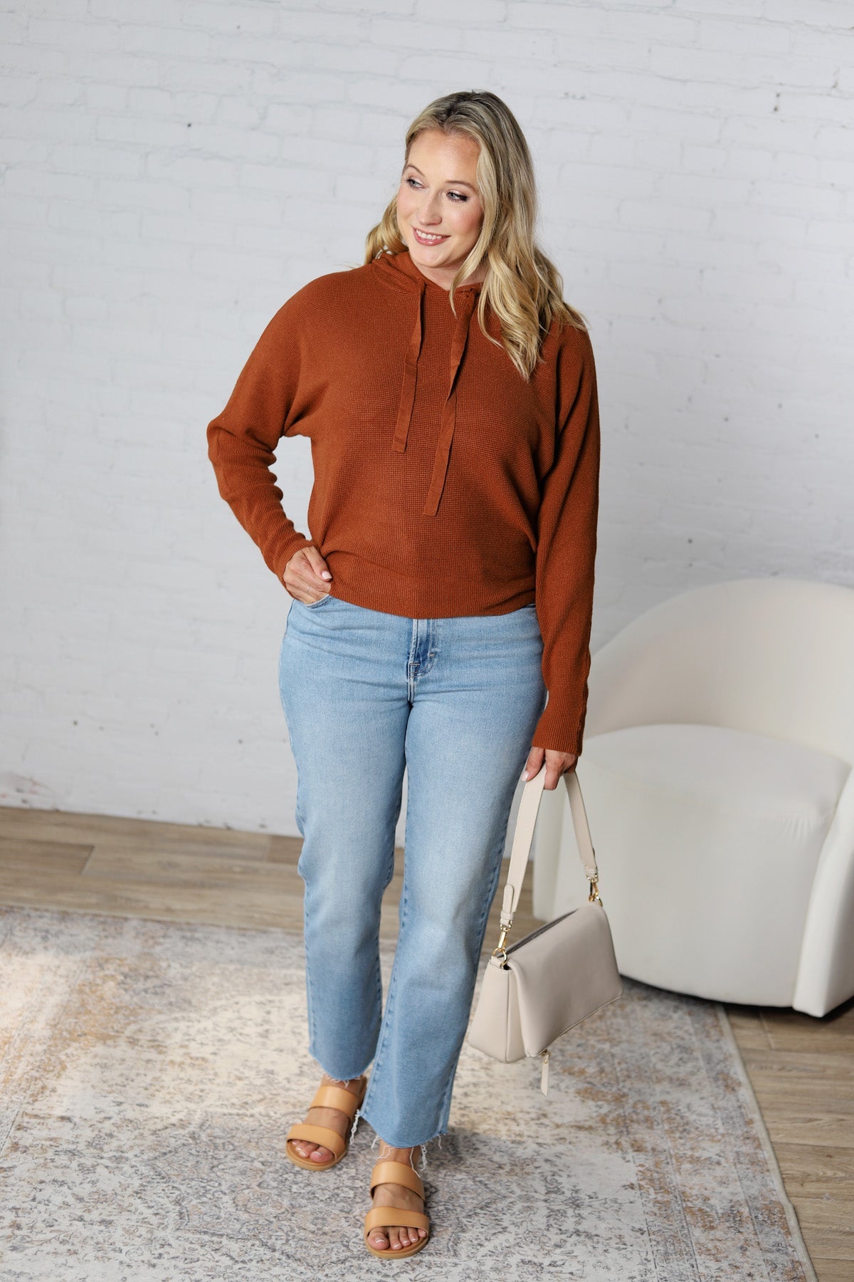 Haisley Hoodie Dolman Sweater - Toffee