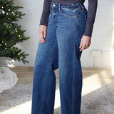 Haisley Raw Hem Wide Leg Jeans - Ingenuously Wash