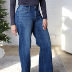 Haisley Raw Hem Wide Leg Jeans - Ingenuously Wash