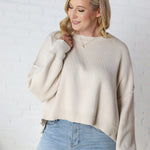 Halcyon Relaxed Crop Sweater - Natural