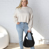 Halcyon Relaxed Crop Sweater - Natural- FINAL SALE