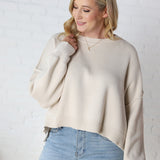 Halcyon Relaxed Crop Sweater - Natural- FINAL SALE