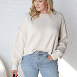 Halcyon Relaxed Crop Sweater - Natural- FINAL SALE