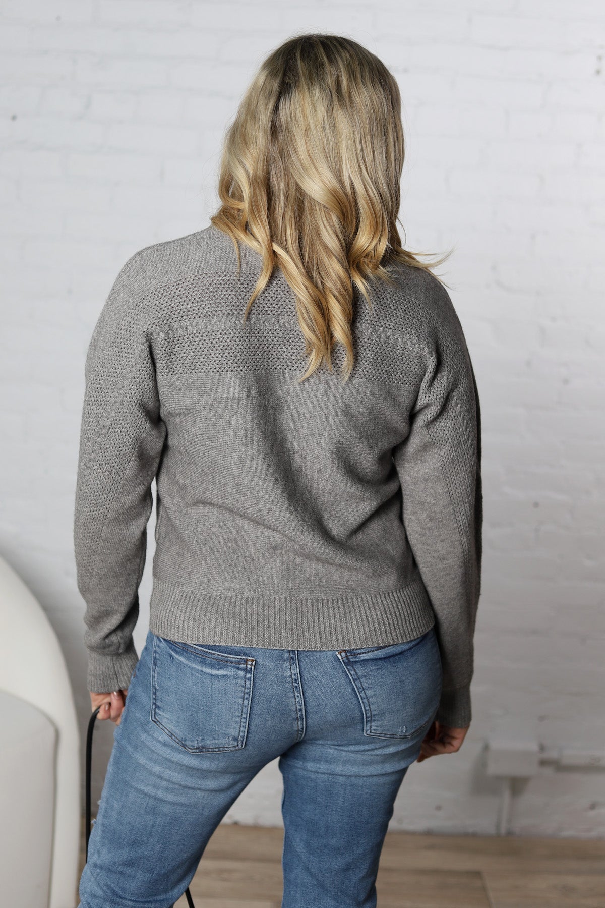 Halina Textured Sweater - Grey