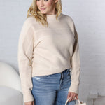 Halina Textured Sweater - Taupe