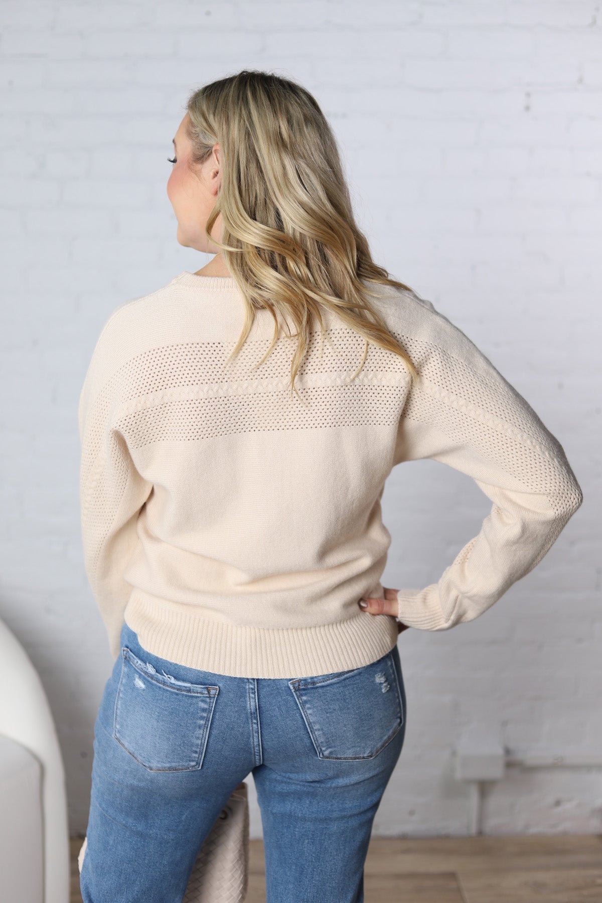 Halina Textured Sweater - Taupe