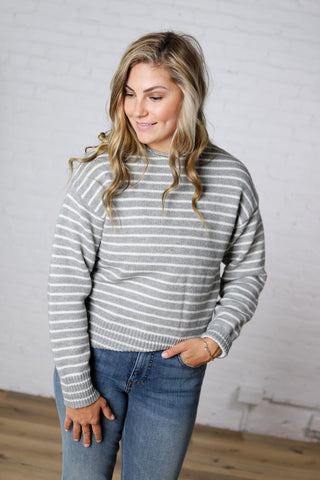 Hallie Cloud Stripe Crewneck Sweater