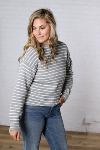 Hallie Cloud Stripe Crewneck Sweater