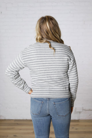 Hallie Cloud Stripe Crewneck Sweater