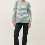 Harla Wool Blend Minimal Striped Sweater