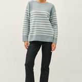 Harla Wool Blend Minimal Striped Sweater