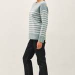 Harla Wool Blend Minimal Striped Sweater