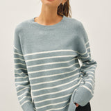 Harla Wool Blend Minimal Striped Sweater
