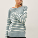 Harla Wool Blend Minimal Striped Sweater