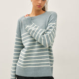 Harla Wool Blend Minimal Striped Sweater