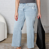 Harlea Ankle Wide Leg Denim - Electric Blue