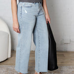 Harlea Ankle Wide Leg Denim - Electric Blue