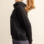 Harlen Modal Quarter Zip Hoodie Jacket - Black