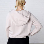 Harlen Modal Quarter Zip Hoodie Jacket - Mocha Cream