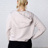 Harlen Modal Quarter Zip Hoodie Jacket - Mocha Cream