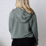 Harlen Modal Quarter Zip Hoodie Jacket - Sage Leaf