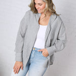 Harlow Stripe Oversized Button Down Shirt - Black