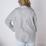 Harlow Stripe Oversized Button Down Shirt - Black