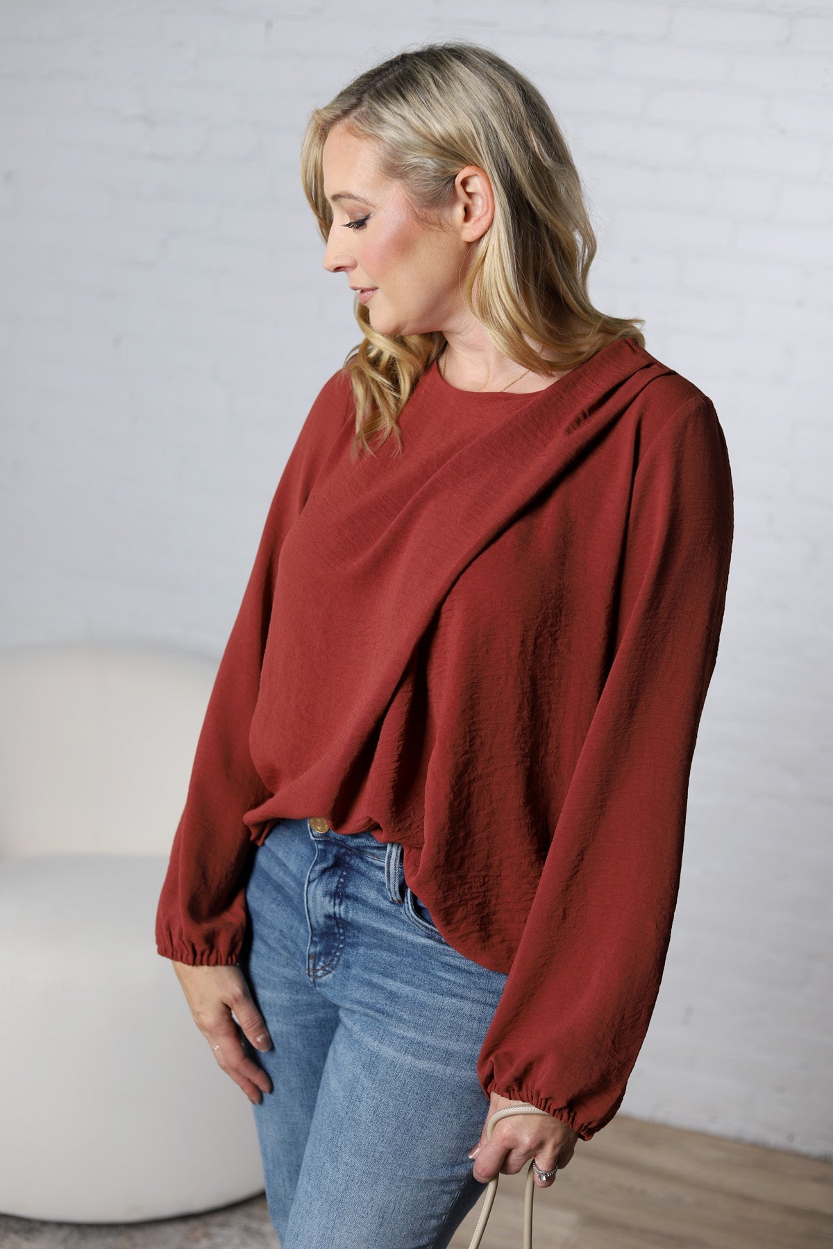 Harlowe Shoulder Shirring Detail Blouse