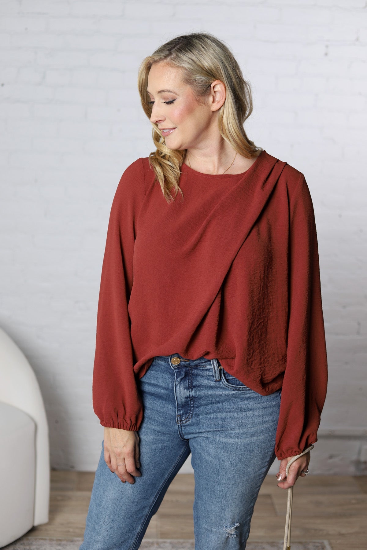 Harlowe Shoulder Shirring Detail Blouse