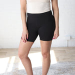 Harper Biker Shorts with Side Pockets - Black