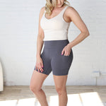 Harper Biker Shorts with Side Pockets - Grey