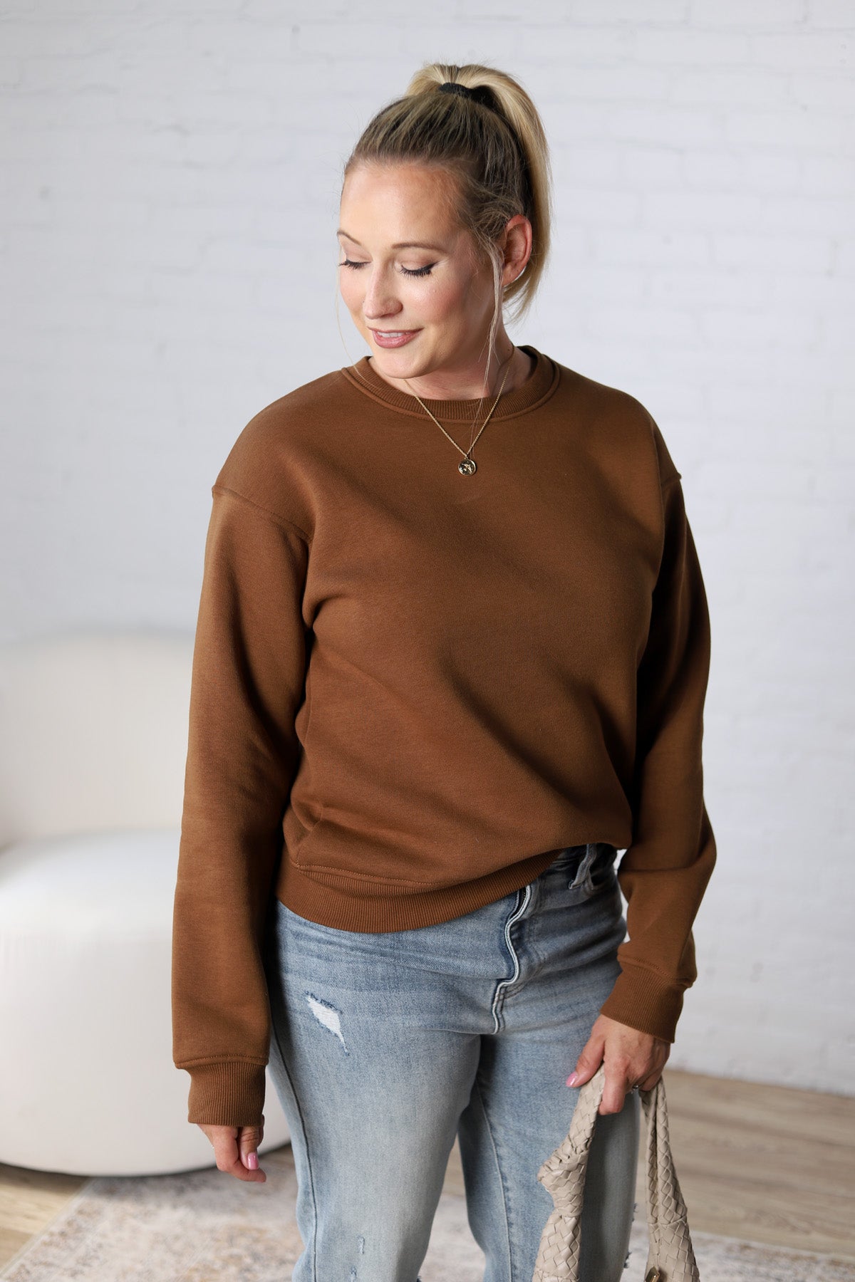 Harper Classic Fit Fleece Sweatshirt - Dust - FINAL SALE