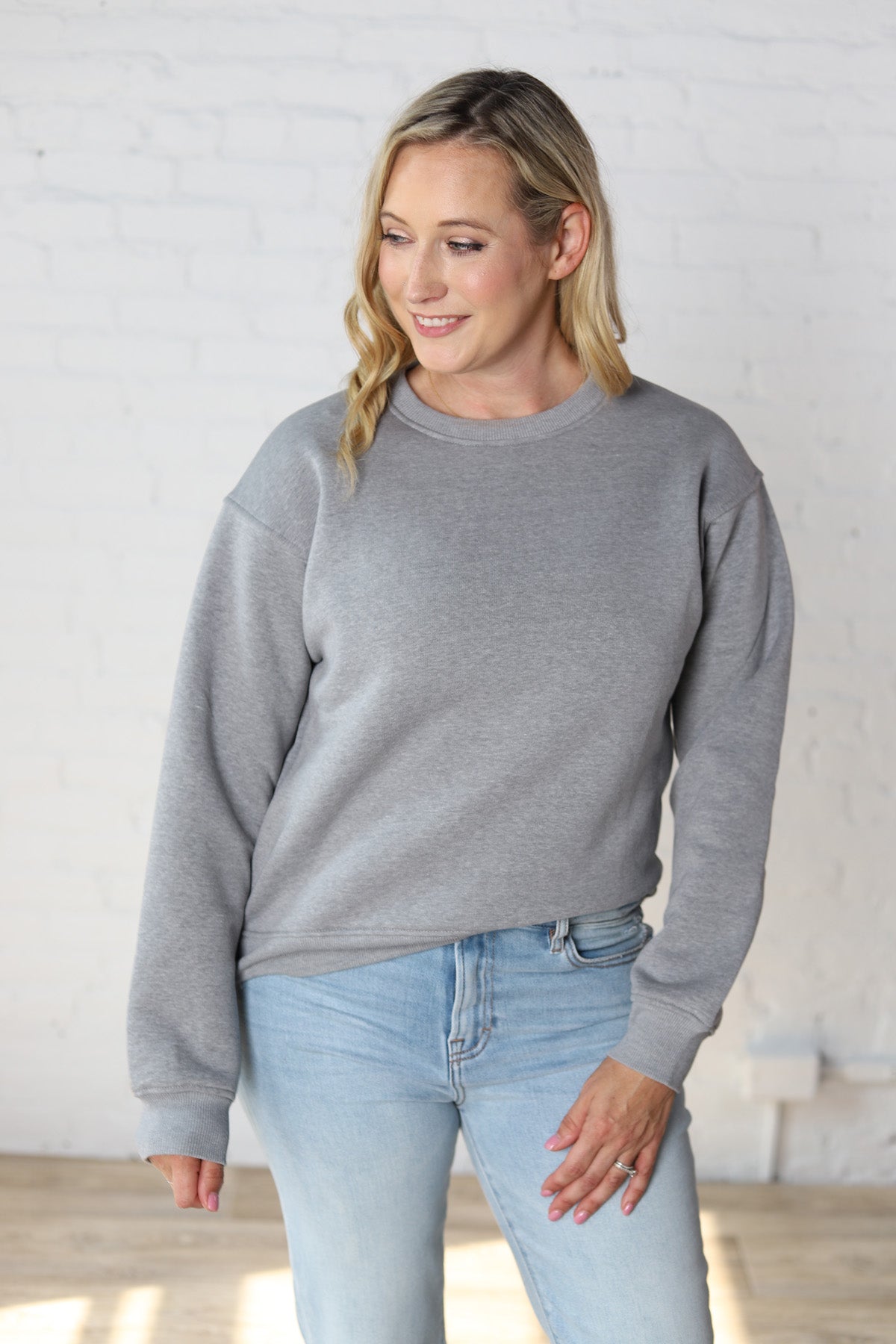 Harper Classic Fit Fleece Sweatshirt - Grey